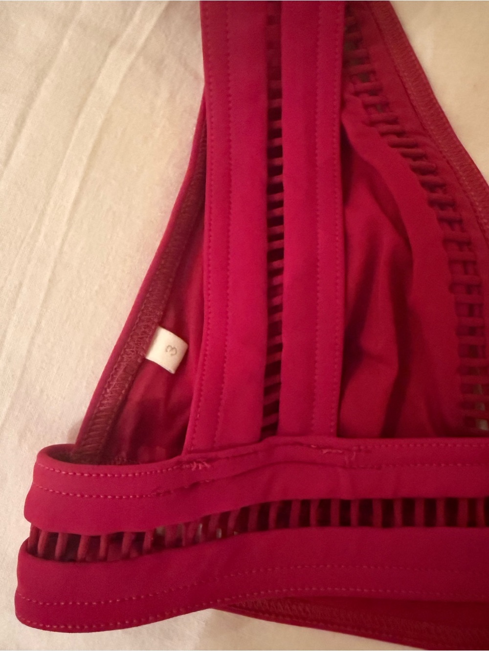 Zimmermann Magenta V-Neck Bikini Set with Cutout Trim - Picture 5 of 7